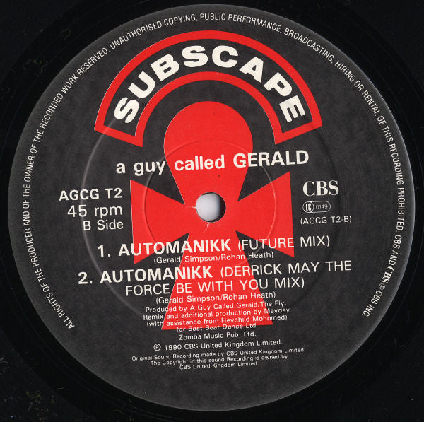 A Guy Called Gerald : Automanikk (Bass Overload Mix) (12")