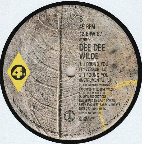 Dee Dee Wilde : I Found You (12")