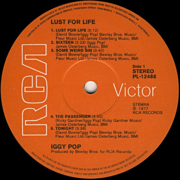Iggy Pop : Lust For Life (LP, Album)