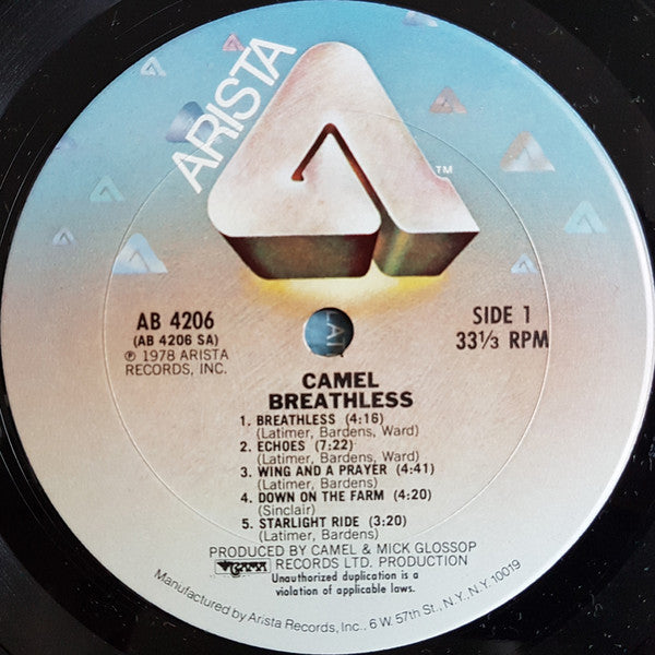 Camel : Breathless (LP, Album, Ter)