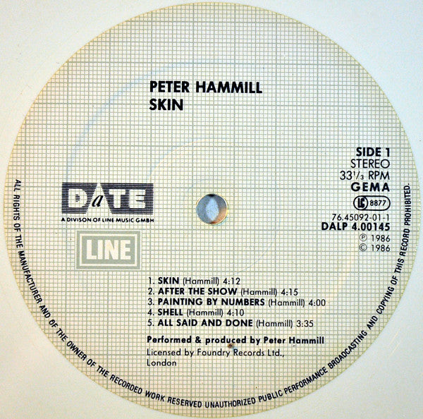 Peter Hammill : Skin (LP, Album, Whi)