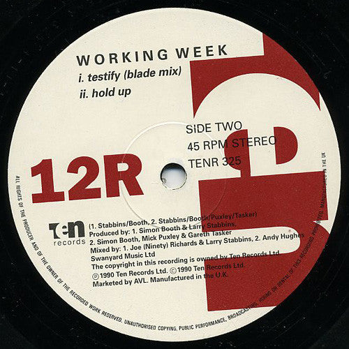 Working Week : Testify (The Chameleon Remix) (12")