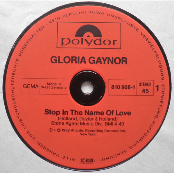 Gloria Gaynor : Stop In The Name Of Love (12", Maxi)