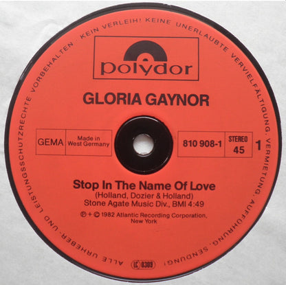 Gloria Gaynor : Stop In The Name Of Love (12", Maxi)