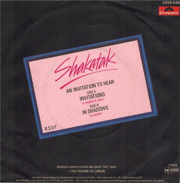 Shakatak :  Invitations (7", Single)