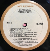 Elton John : Victim Of Love (LP, Album, Gol)