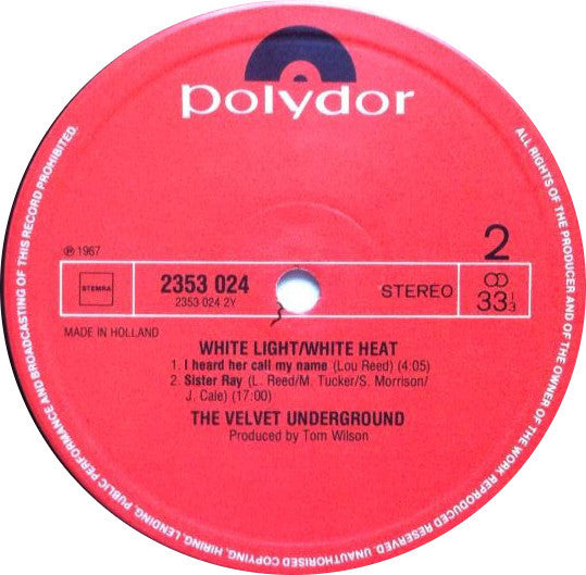 The Velvet Underground : White Light/White Heat (LP, Album, RE)