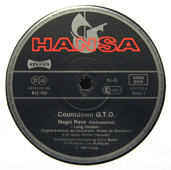Countdown G.T.O. : Magic Race / Rivalen Der Rennbahn (12", Maxi)