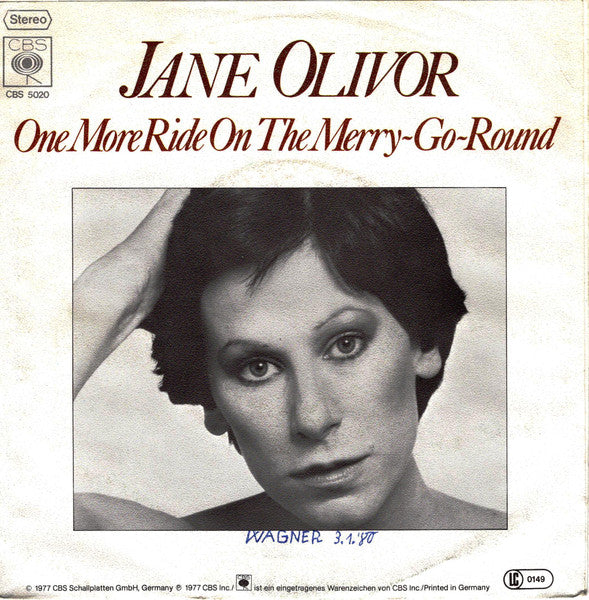 Jane Olivor : One More Ride On The Merry-Go-Round (7", Single)