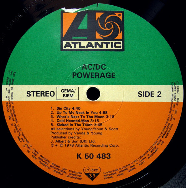 AC/DC : Powerage (LP, Album, RE)