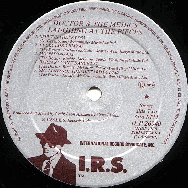 Doctor & The Medics : Laughing At The Pieces (LP, Album, 10 )