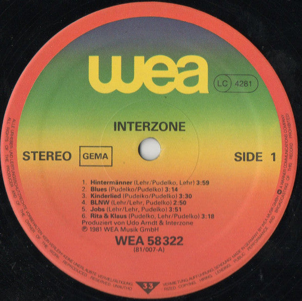 Interzone (2) : Interzone (LP, Album)