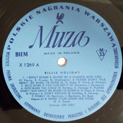 Billie Holiday : Billie Holiday (LP, Comp, Mono, Blu)