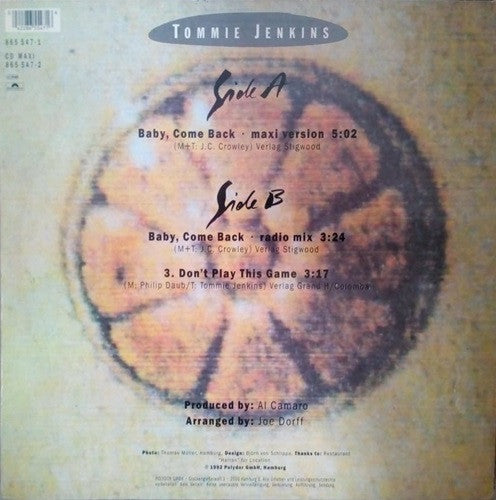 Tommie Jenkins : Baby, Come Back (12")