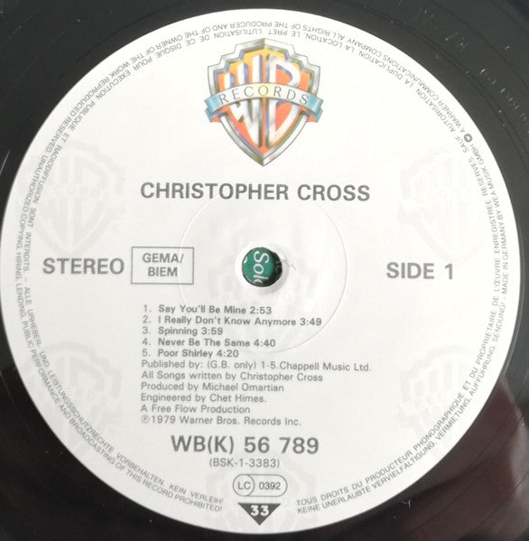 Christopher Cross : Christopher Cross (LP, Album, RE)