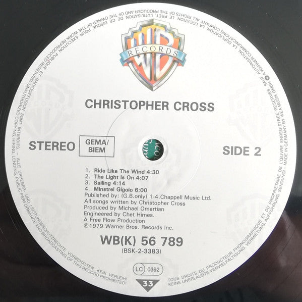 Christopher Cross : Christopher Cross (LP, Album, RE)