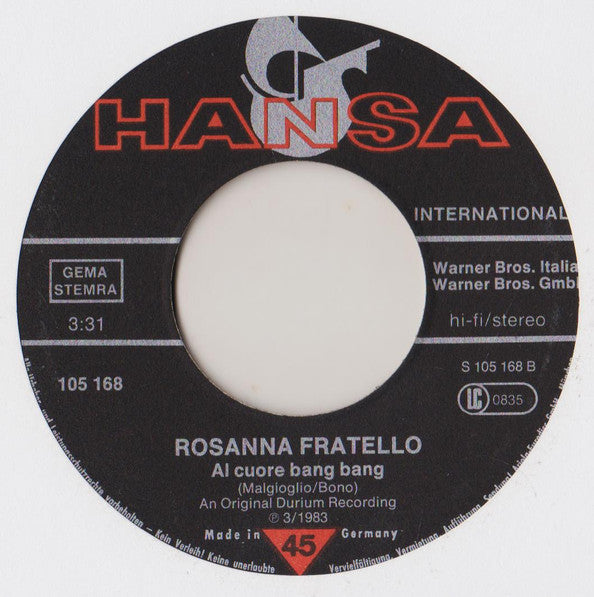Rosanna Fratello : Figlia D'Italia  (7", Single)