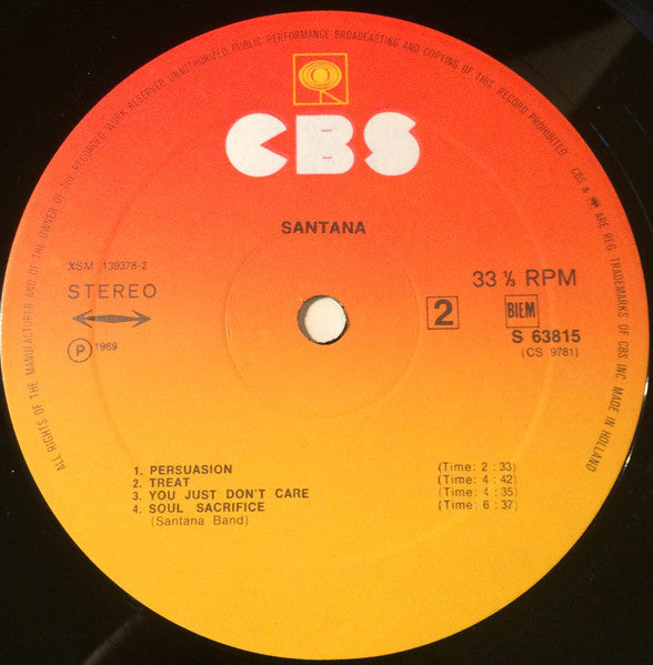 Santana : Santana (LP, Album, RE)
