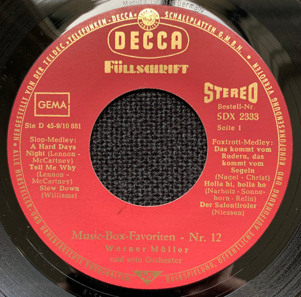 Werner Müller Und Sein Orchester : Music-Box-Favoriten Nr. 12 (7", EP)
