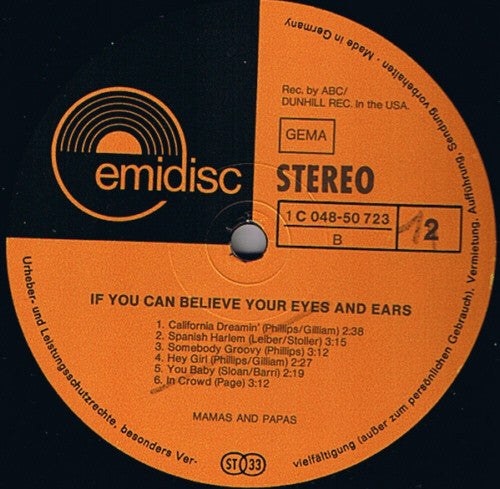 The Mama's & The Papa's* : If You Can Believe Your Eyes And Ears (LP, Album, RE)