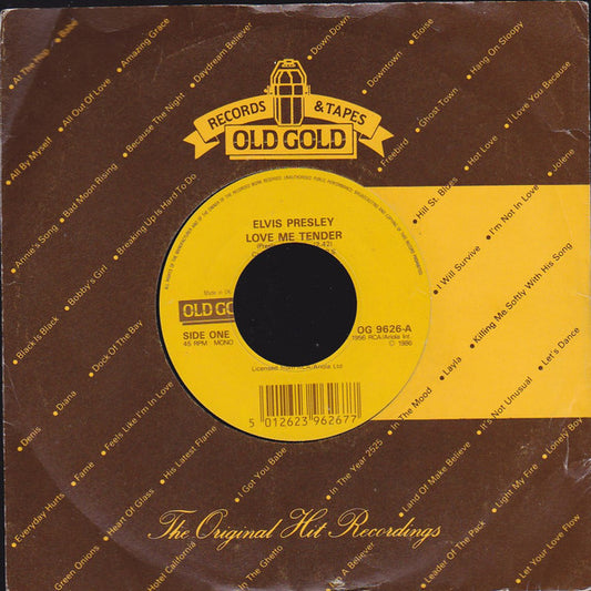 Elvis Presley : Love Me Tender / (Let Me Be Your) Teddy Bear (7", Single, Mono, RE)
