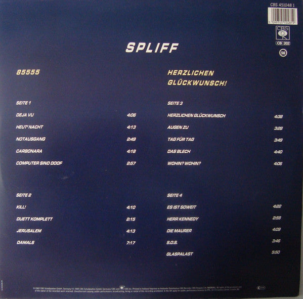 Spliff : 85555 / Herzlichen Glückwunsch (2xLP, Comp)
