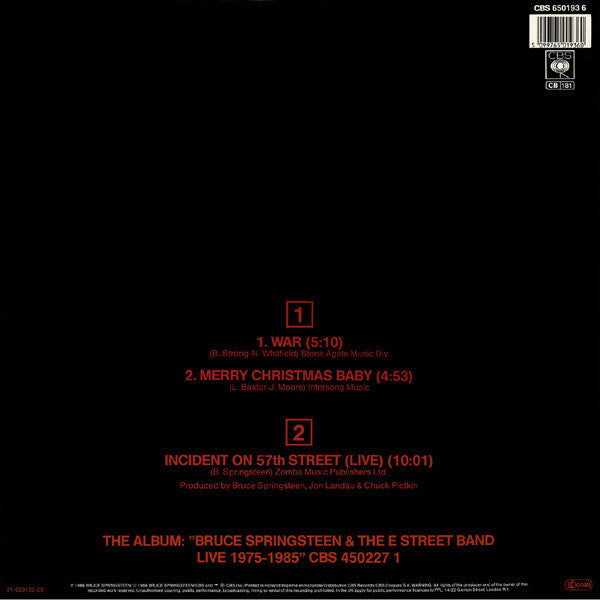Bruce Springsteen & The E Street Band* : War (12", Maxi)