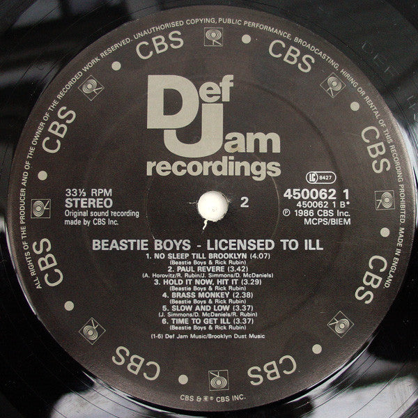Beastie Boys : Licensed To Ill (LP, Album, Gat)