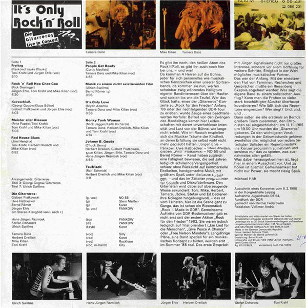 Die Gitarreros : It's Only Rock'N' Roll - Die Gitarreros Live In Konzert (LP, Album)