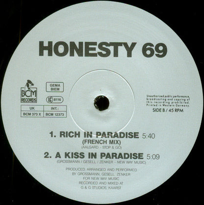 Honesty 69 : Rich In Paradise (12")