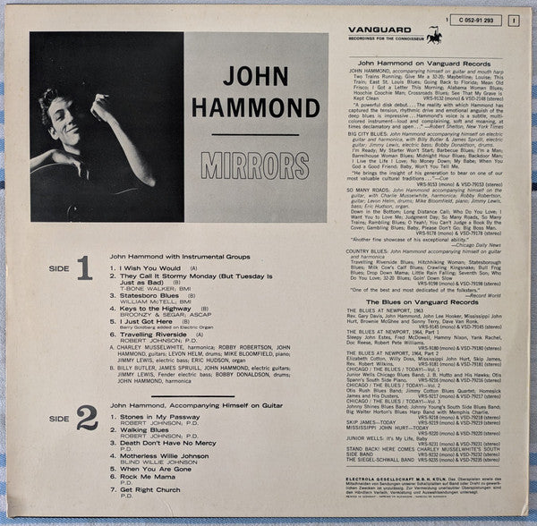 John Paul Hammond : Mirrors (LP, Album)