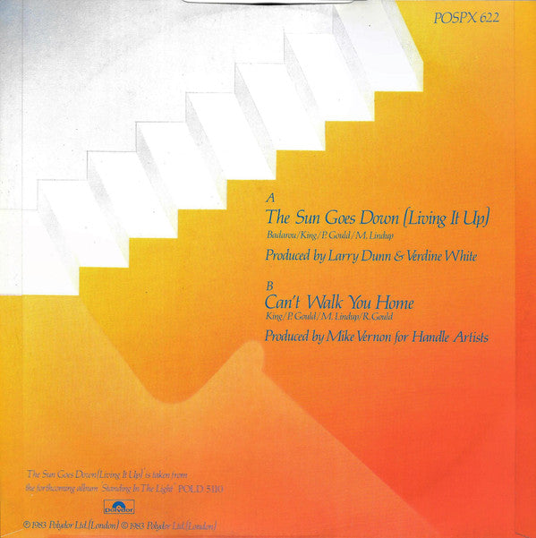 Level 42 : The Sun Goes Down (Living It Up) (12", Single, Blu)