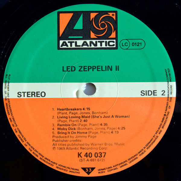 Led Zeppelin : Led Zeppelin II (LP, Album, RP, Gat)