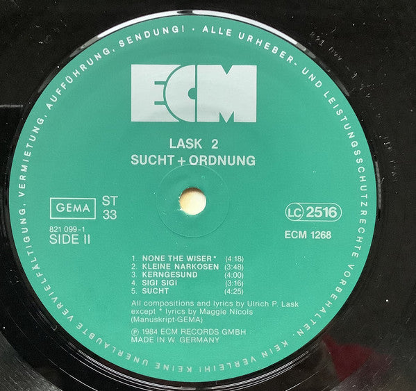 Lask 2* : Sucht + Ordnung (LP, Album)