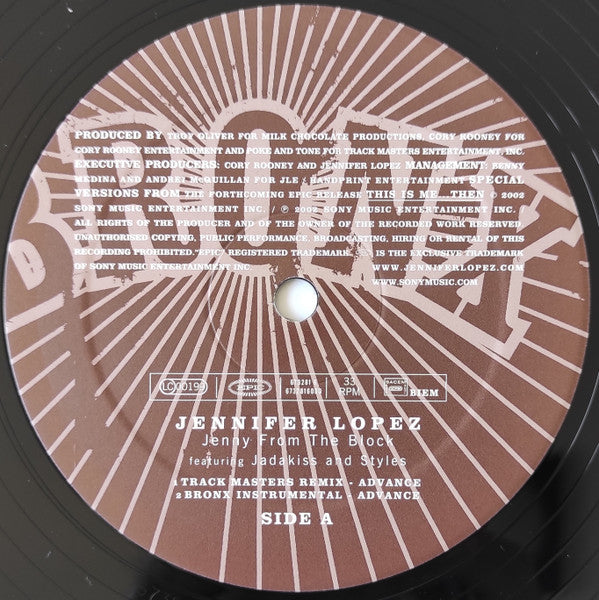 Jennifer Lopez featuring Jadakiss and Styles* : Jenny From The Block (12", Single)