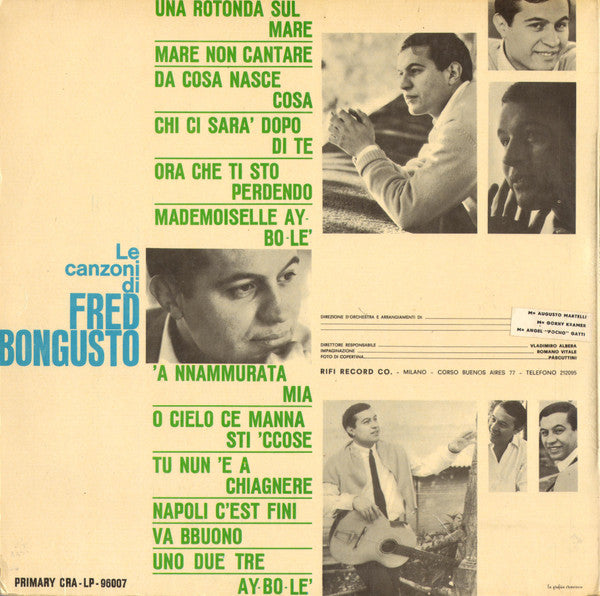 Fred Bongusto : Le Canzoni Di Fred Bongusto (LP, Album)