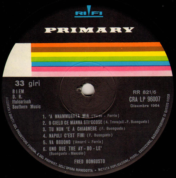 Fred Bongusto : Le Canzoni Di Fred Bongusto (LP, Album)