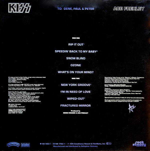 Kiss, Ace Frehley : Ace Frehley (LP, Album)