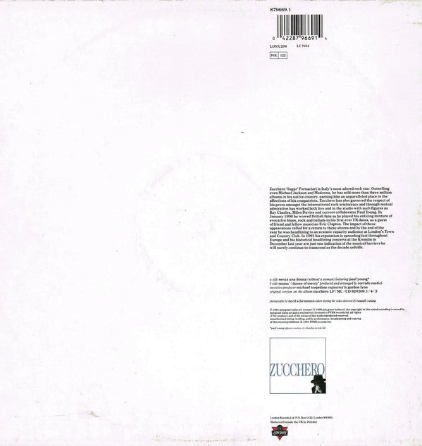 Zucchero, Paul Young : Senza Una Donna (Without A Woman) (12")