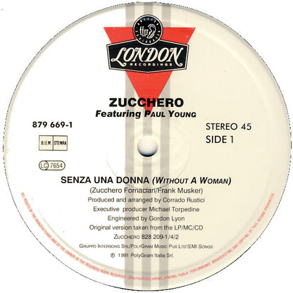 Zucchero, Paul Young : Senza Una Donna (Without A Woman) (12")