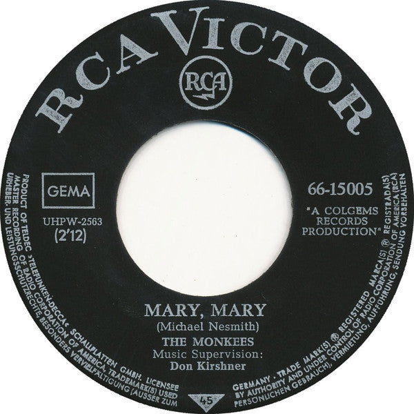 The Monkees : (Theme From) The Monkees / Mary, Mary (7", Single)