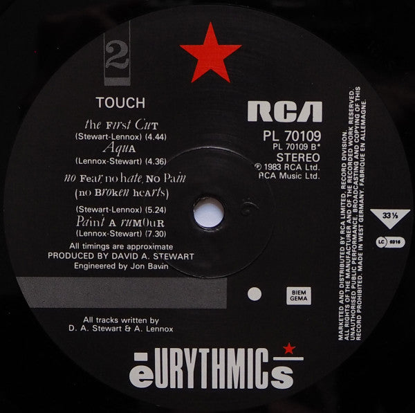 Eurythmics : Touch (LP, Album, RP)