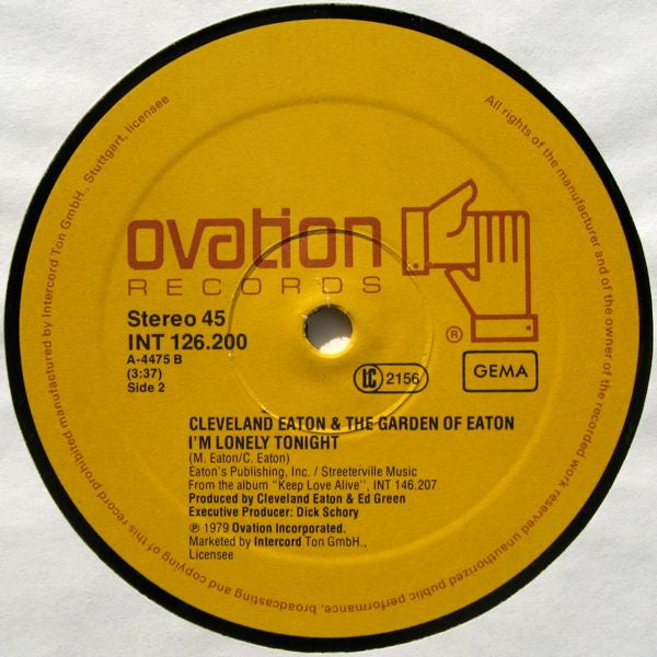 Cleveland Eaton & The Garden Of Eaton : Get Off / I'm Lonely Tonight (12", Maxi)