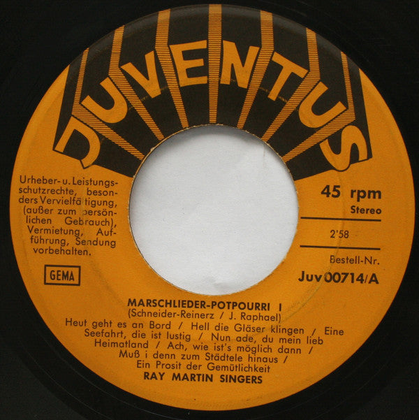 Ray Martin Singers : Marschlieder-Potpourri (7", Single)