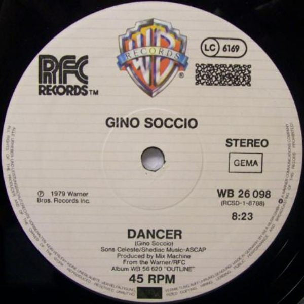 Gino Soccio : Dancer (12", Maxi, Ltd)