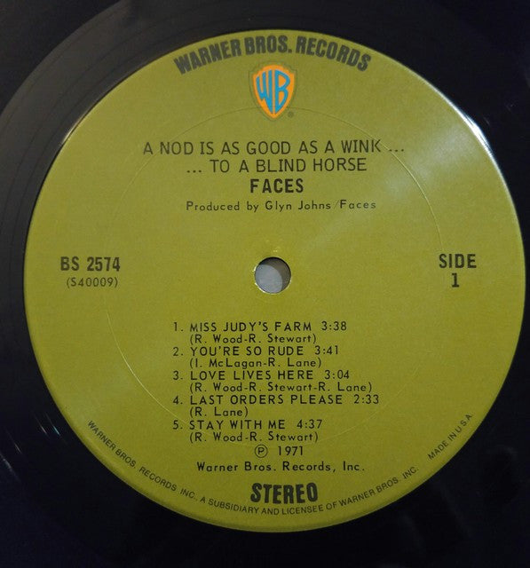 Faces (3) : A Nod Is As Good As A Wink...To A Blind Horse (LP, Album, San)