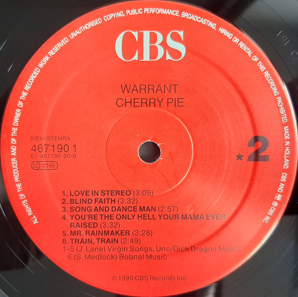 Warrant : Cherry Pie (LP, Album)