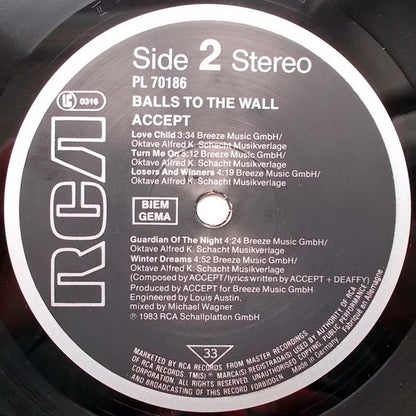 Accept : Balls To The Wall (LP, Album)