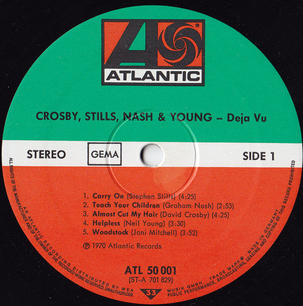 Crosby, Stills, Nash & Young : Déjà Vu (LP, Album, RE, Gat)