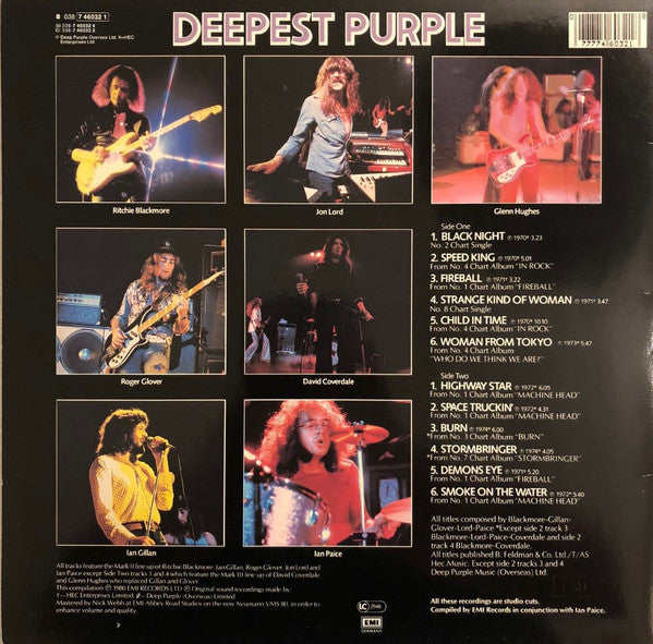 Deep Purple : Deepest Purple : The Very Best Of Deep Purple (LP, Comp)